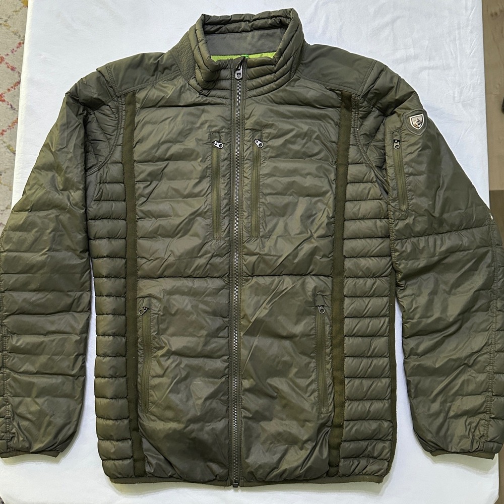 Kuhl Spyfire Down Puffer Jacket S Green 800 Fill Lightweight Quilted Outdoor